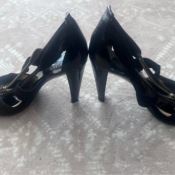 Black Michael Kors Heel Sandals- with Zipper detail - Picture 5 of 6
